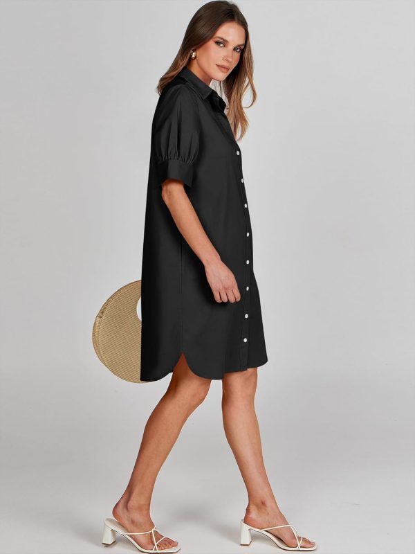 ANRABESS Womens Button Down Shirt Dress Summer Short Sleeve Business Casual Shift Dresses with Pockets 2025 Trendy - Image 39