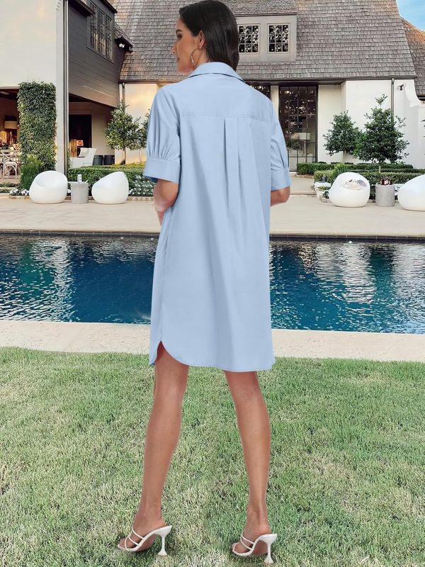 ANRABESS Womens Button Down Shirt Dress Summer Short Sleeve Business Casual Shift Dresses with Pockets 2025 Trendy - Image 55