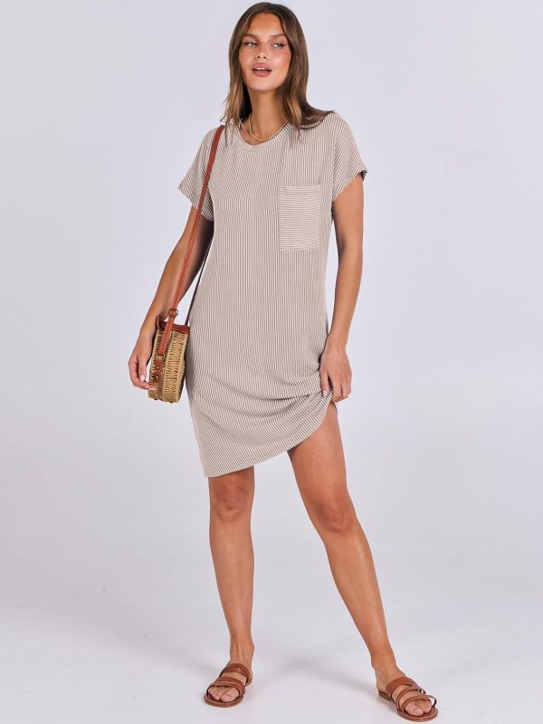 ANRABESS Womens Casual Summer Ribbed Knit Tunic Tshirt Mini Dresses 2025 Trendy Crewneck Short Sleeve Beach Loose Shift Dress - Image 7