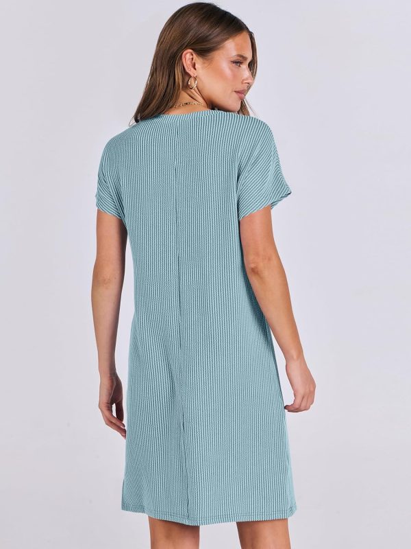 ANRABESS Womens Casual Summer Ribbed Knit Tunic Tshirt Mini Dresses 2025 Trendy Crewneck Short Sleeve Beach Loose Shift Dress - Image 11