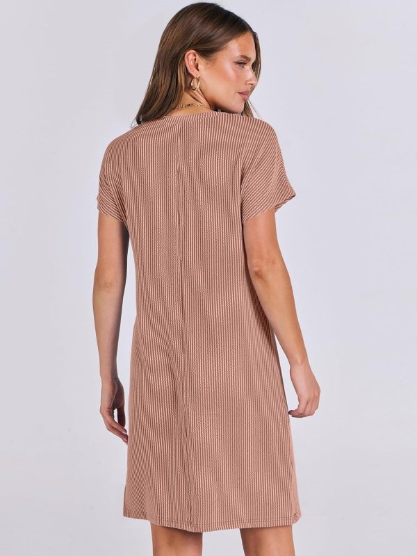 ANRABESS Womens Casual Summer Ribbed Knit Tunic Tshirt Mini Dresses 2025 Trendy Crewneck Short Sleeve Beach Loose Shift Dress - Image 17