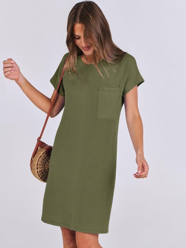 ANRABESS Womens Casual Summer Ribbed Knit Tunic Tshirt Mini Dresses 2025 Trendy Crewneck Short Sleeve Beach Loose Shift Dress - Image 22