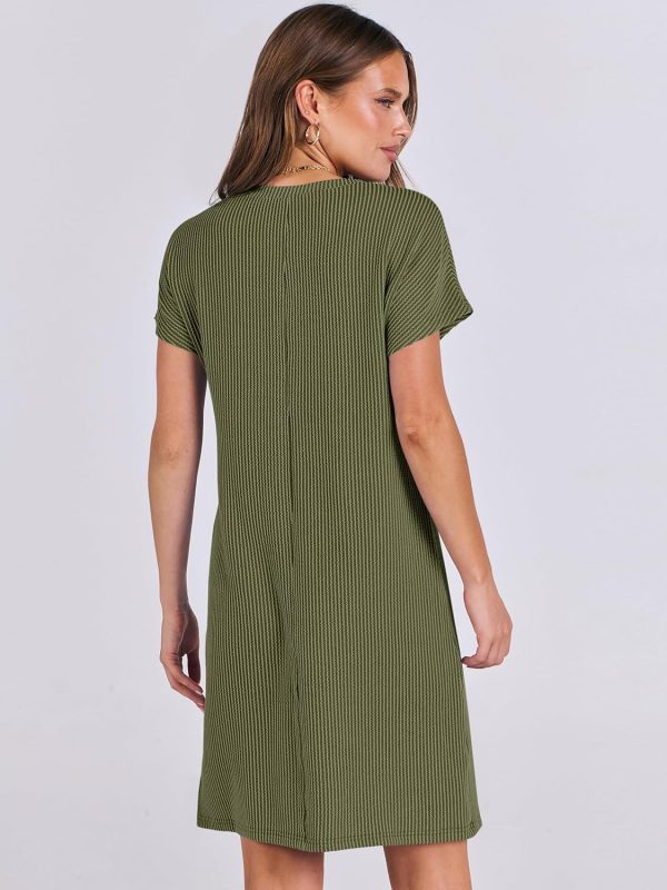 ANRABESS Womens Casual Summer Ribbed Knit Tunic Tshirt Mini Dresses 2025 Trendy Crewneck Short Sleeve Beach Loose Shift Dress - Image 23