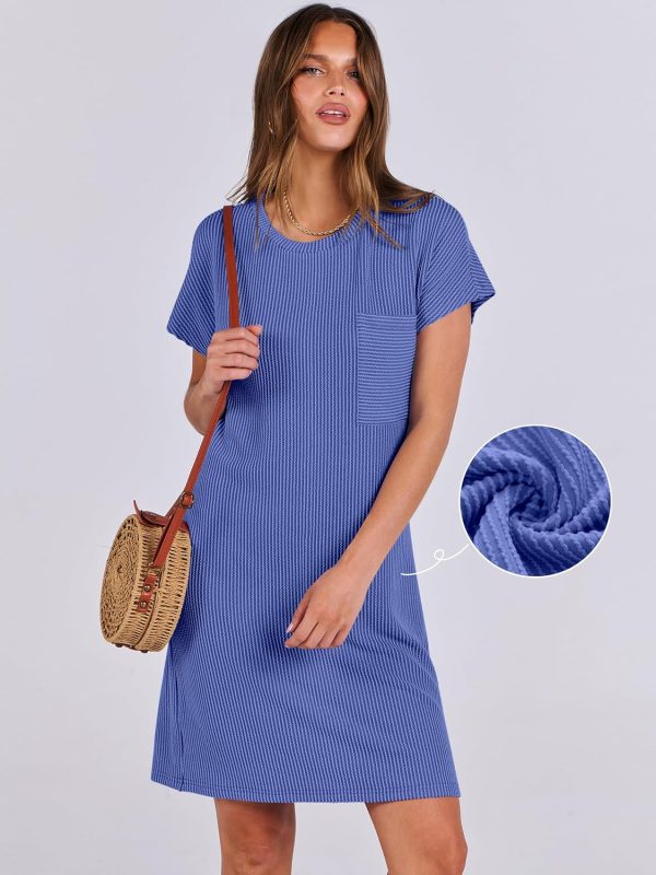 ANRABESS Womens Casual Summer Ribbed Knit Tunic Tshirt Mini Dresses 2025 Trendy Crewneck Short Sleeve Beach Loose Shift Dress - Image 27