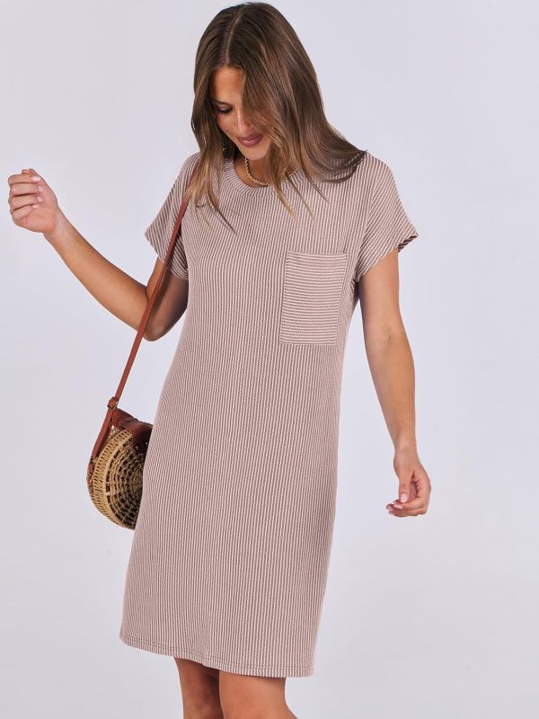 ANRABESS Womens Casual Summer Ribbed Knit Tunic Tshirt Mini Dresses 2025 Trendy Crewneck Short Sleeve Beach Loose Shift Dress - Image 34