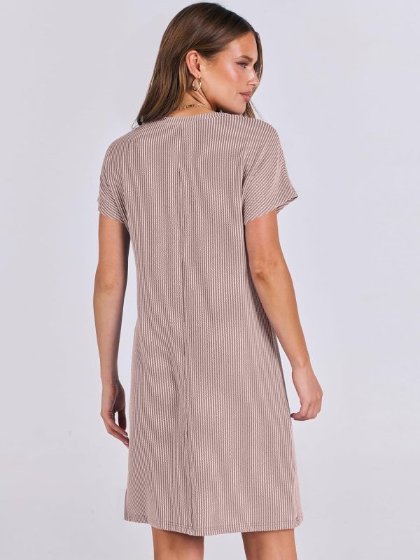 ANRABESS Womens Casual Summer Ribbed Knit Tunic Tshirt Mini Dresses 2025 Trendy Crewneck Short Sleeve Beach Loose Shift Dress - Image 35