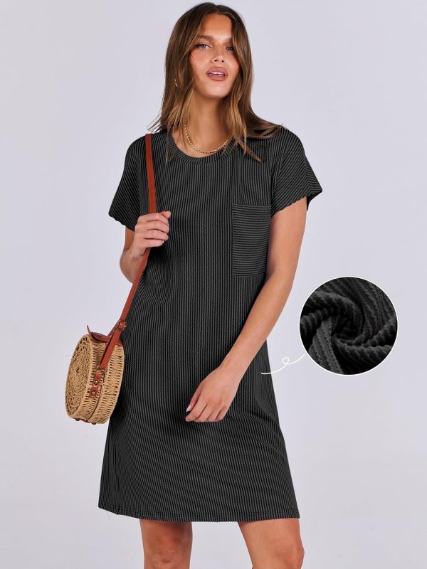 ANRABESS Womens Casual Summer Ribbed Knit Tunic Tshirt Mini Dresses 2025 Trendy Crewneck Short Sleeve Beach Loose Shift Dress - Image 51