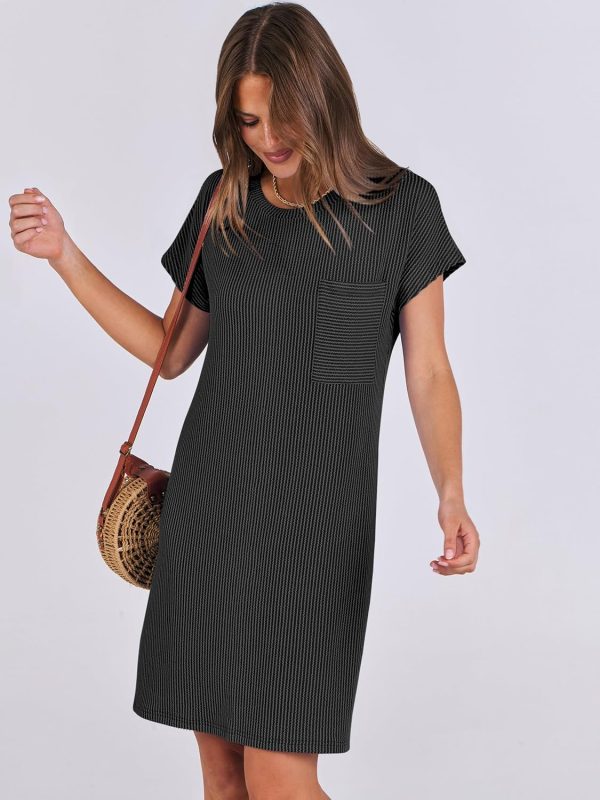 ANRABESS Womens Casual Summer Ribbed Knit Tunic Tshirt Mini Dresses 2025 Trendy Crewneck Short Sleeve Beach Loose Shift Dress - Image 52