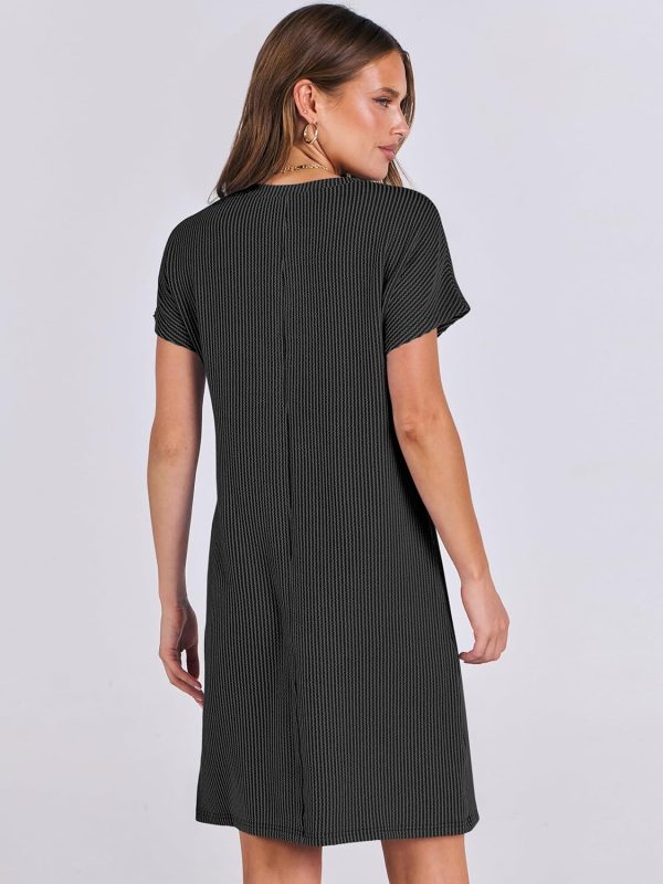 ANRABESS Womens Casual Summer Ribbed Knit Tunic Tshirt Mini Dresses 2025 Trendy Crewneck Short Sleeve Beach Loose Shift Dress - Image 53