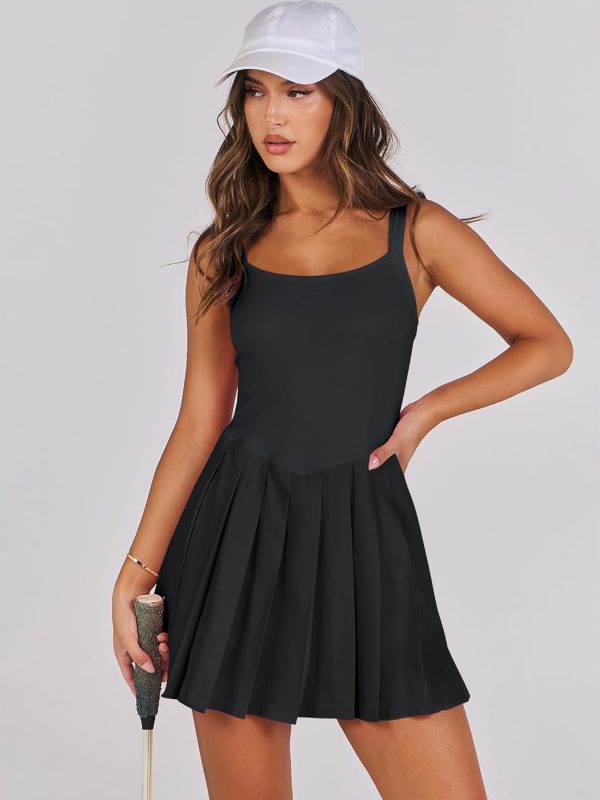 ANRABESS Women's Tennis Athletic Pleated Summer Mini Dress 2025 Golf Workout Build in Shorts Casual Romper Short Sundress - Image 8