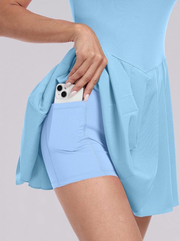 ANRABESS Women's Tennis Athletic Pleated Summer Mini Dress 2025 Golf Workout Build in Shorts Casual Romper Short Sundress - Image 14