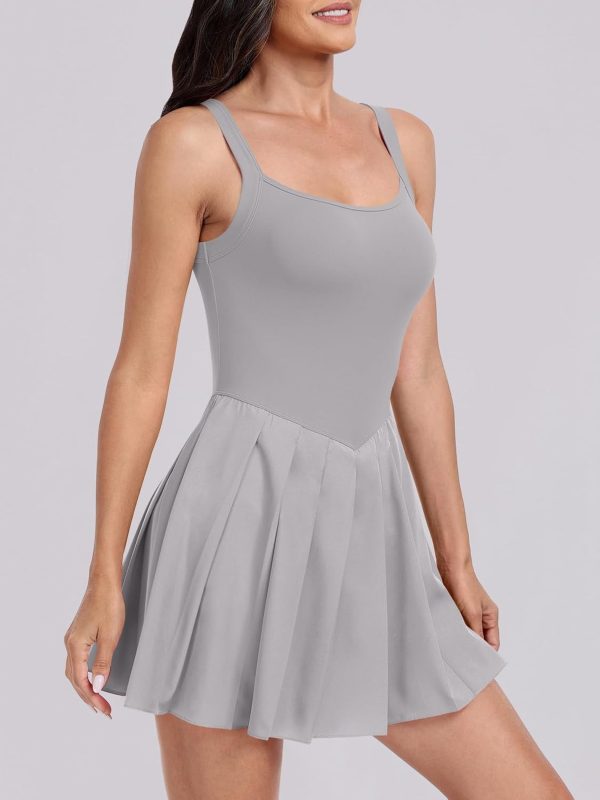 ANRABESS Women's Tennis Athletic Pleated Summer Mini Dress 2025 Golf Workout Build in Shorts Casual Romper Short Sundress - Image 19