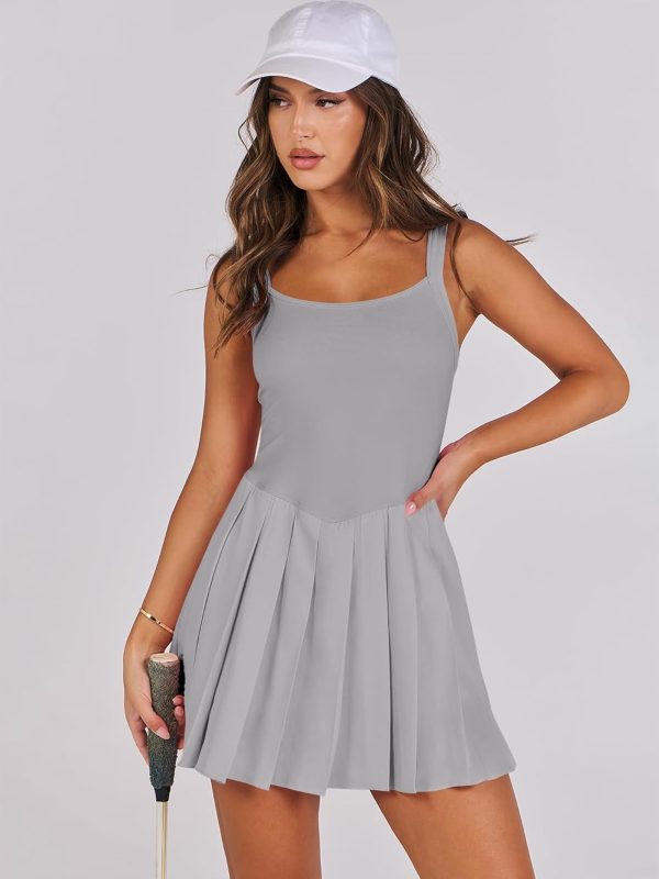 ANRABESS Women's Tennis Athletic Pleated Summer Mini Dress 2025 Golf Workout Build in Shorts Casual Romper Short Sundress - Image 24