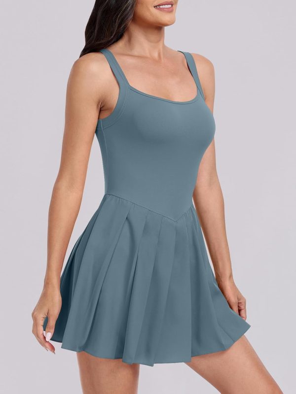 ANRABESS Women's Tennis Athletic Pleated Summer Mini Dress 2025 Golf Workout Build in Shorts Casual Romper Short Sundress - Image 27