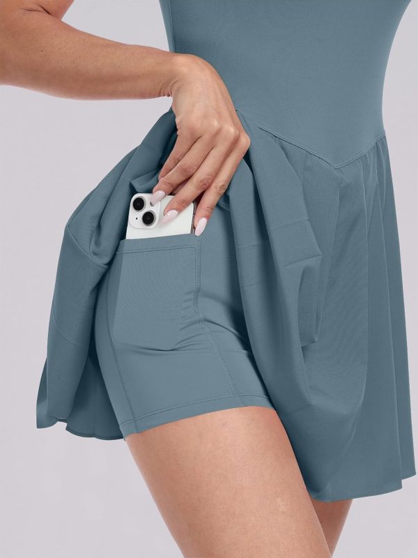 ANRABESS Women's Tennis Athletic Pleated Summer Mini Dress 2025 Golf Workout Build in Shorts Casual Romper Short Sundress - Image 30