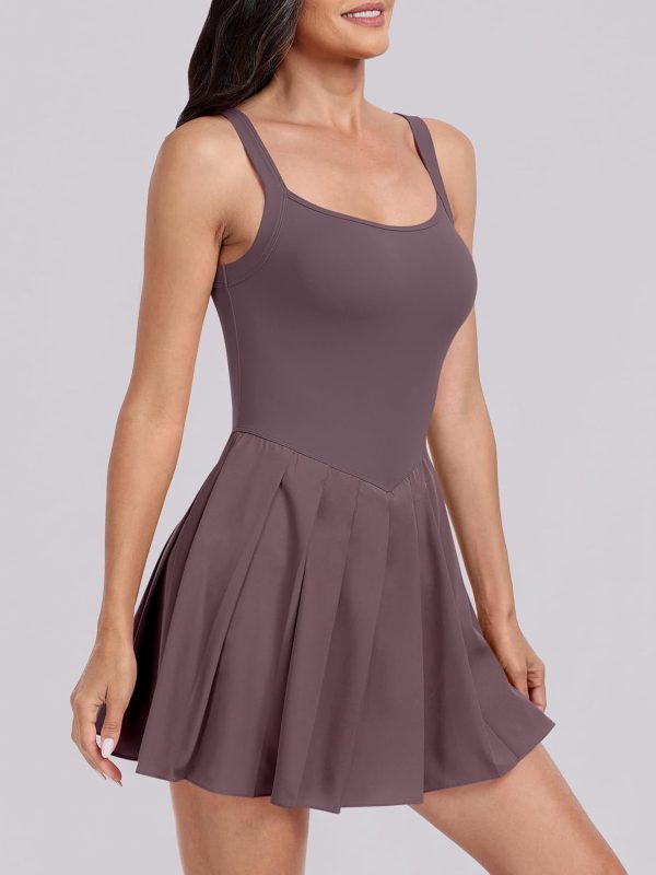 ANRABESS Women's Tennis Athletic Pleated Summer Mini Dress 2025 Golf Workout Build in Shorts Casual Romper Short Sundress - Image 51