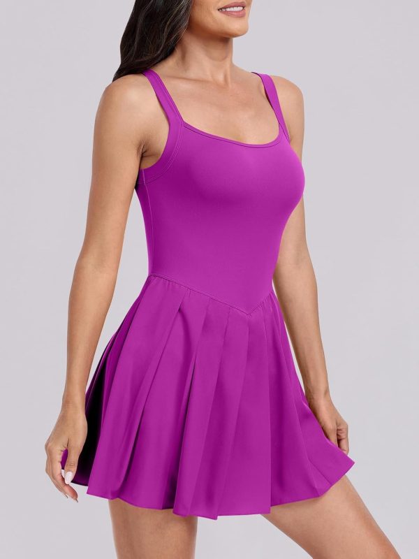 ANRABESS Women's Tennis Athletic Pleated Summer Mini Dress 2025 Golf Workout Build in Shorts Casual Romper Short Sundress - Image 59
