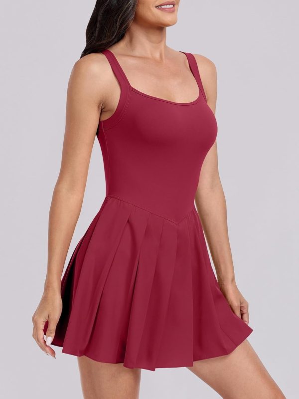 ANRABESS Women's Tennis Athletic Pleated Summer Mini Dress 2025 Golf Workout Build in Shorts Casual Romper Short Sundress - Image 83