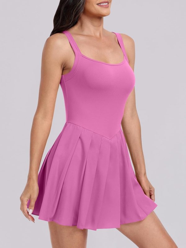ANRABESS Women's Tennis Athletic Pleated Summer Mini Dress 2025 Golf Workout Build in Shorts Casual Romper Short Sundress - Image 91