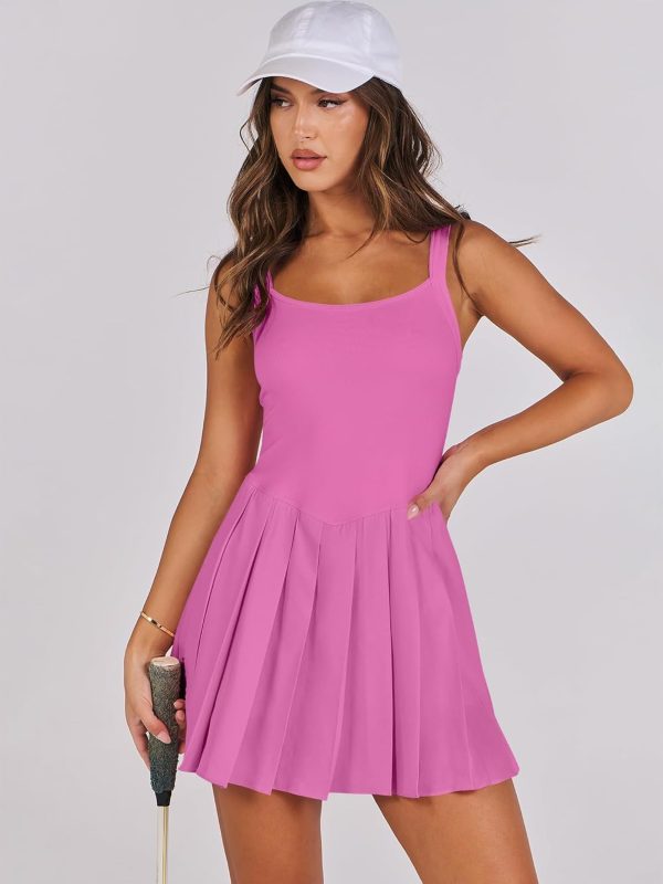 ANRABESS Women's Tennis Athletic Pleated Summer Mini Dress 2025 Golf Workout Build in Shorts Casual Romper Short Sundress - Image 96