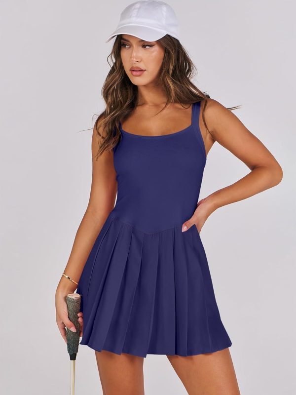 ANRABESS Women's Tennis Athletic Pleated Summer Mini Dress 2025 Golf Workout Build in Shorts Casual Romper Short Sundress - Image 104