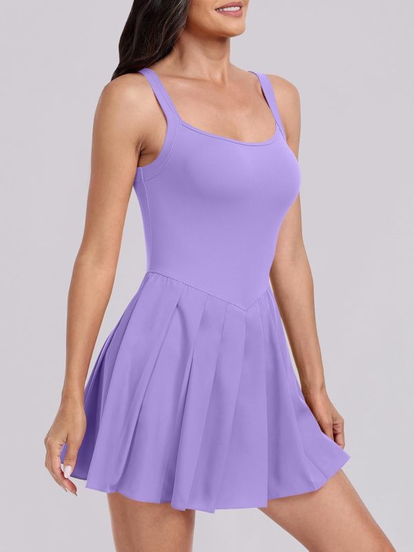 ANRABESS Women's Tennis Athletic Pleated Summer Mini Dress 2025 Golf Workout Build in Shorts Casual Romper Short Sundress - Image 107