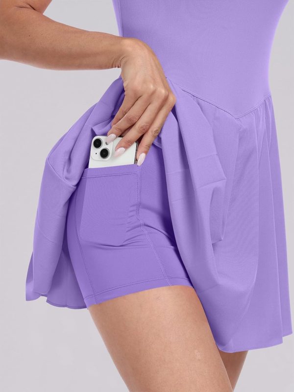 ANRABESS Women's Tennis Athletic Pleated Summer Mini Dress 2025 Golf Workout Build in Shorts Casual Romper Short Sundress - Image 110