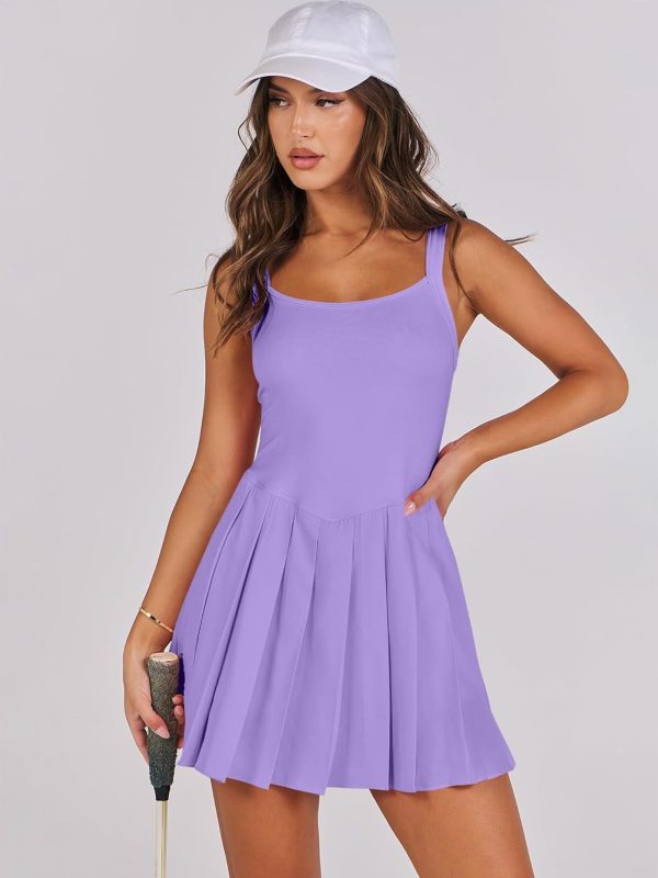 ANRABESS Women's Tennis Athletic Pleated Summer Mini Dress 2025 Golf Workout Build in Shorts Casual Romper Short Sundress - Image 112