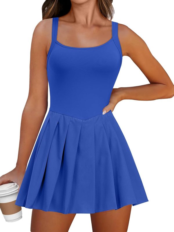 ANRABESS Women's Tennis Athletic Pleated Summer Mini Dress 2025 Golf Workout Build in Shorts Casual Romper Short Sundress - Image 113