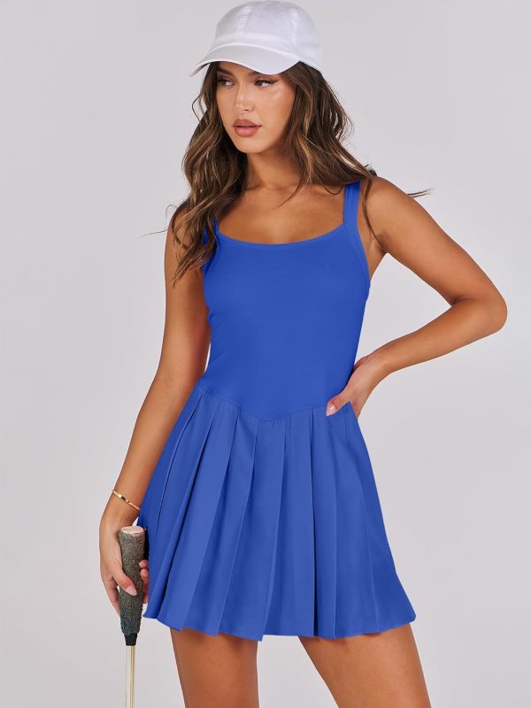 ANRABESS Women's Tennis Athletic Pleated Summer Mini Dress 2025 Golf Workout Build in Shorts Casual Romper Short Sundress - Image 120