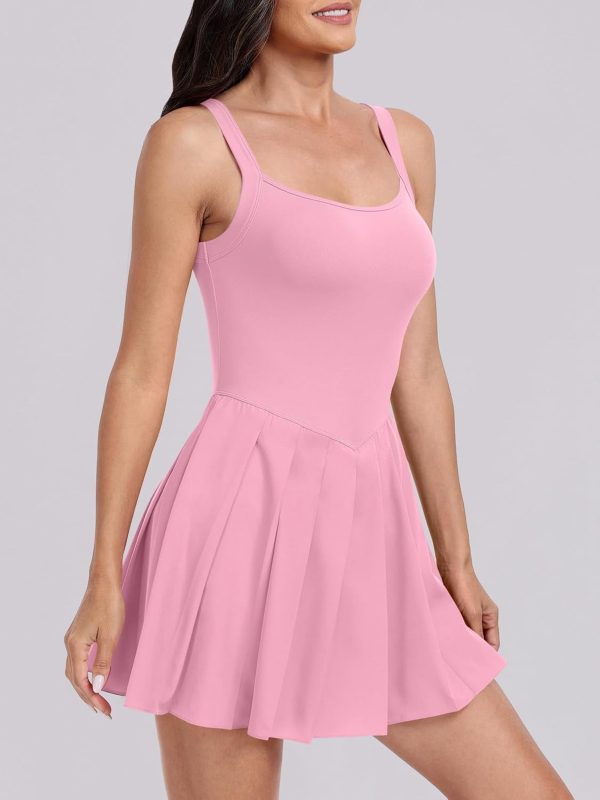 ANRABESS Women's Tennis Athletic Pleated Summer Mini Dress 2025 Golf Workout Build in Shorts Casual Romper Short Sundress - Image 123