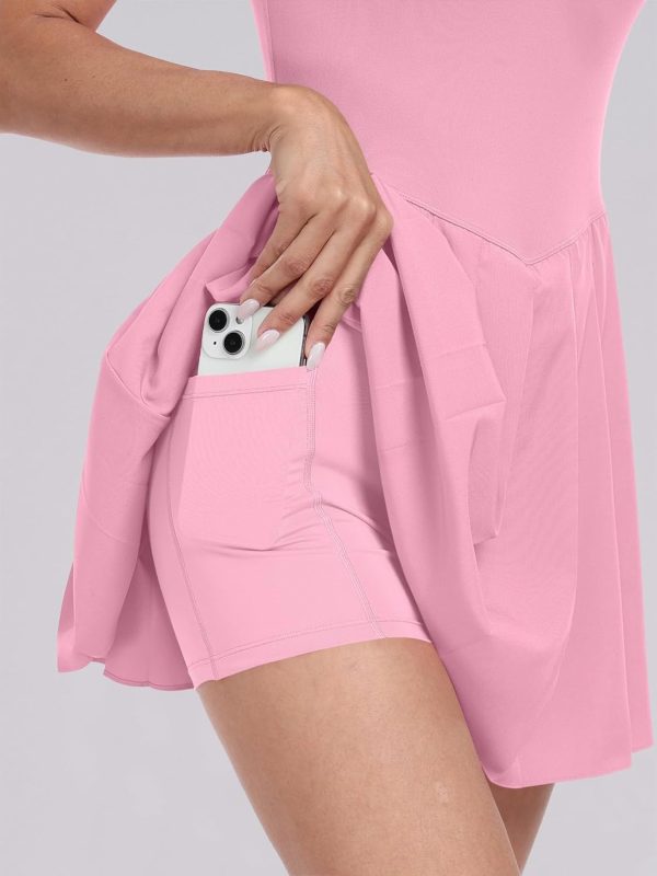 ANRABESS Women's Tennis Athletic Pleated Summer Mini Dress 2025 Golf Workout Build in Shorts Casual Romper Short Sundress - Image 126