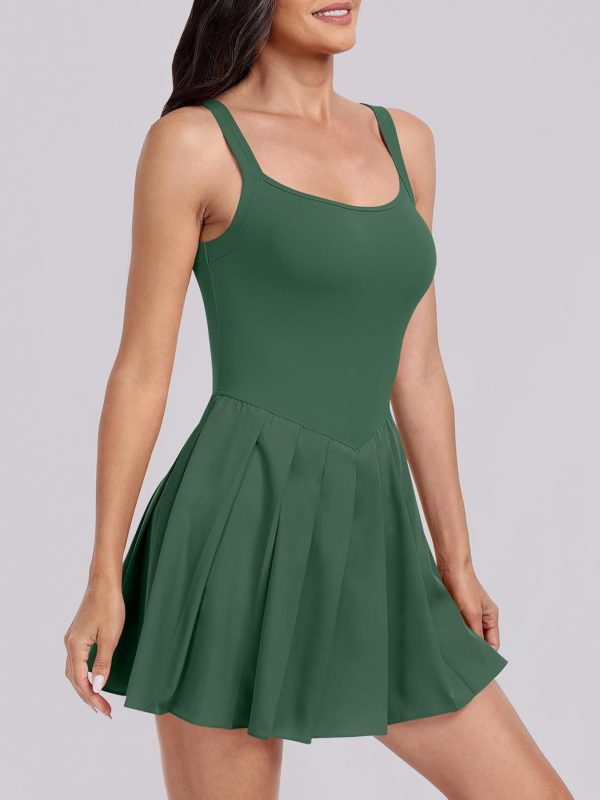 ANRABESS Women's Tennis Athletic Pleated Summer Mini Dress 2025 Golf Workout Build in Shorts Casual Romper Short Sundress - Image 139
