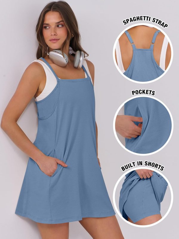 ANRABESS Womens Tennis Dress 2025 Trendy Summer Casual Loose Athletic Workout Exercise Golf Mini Romper Dress Built in Shorts - Image 34