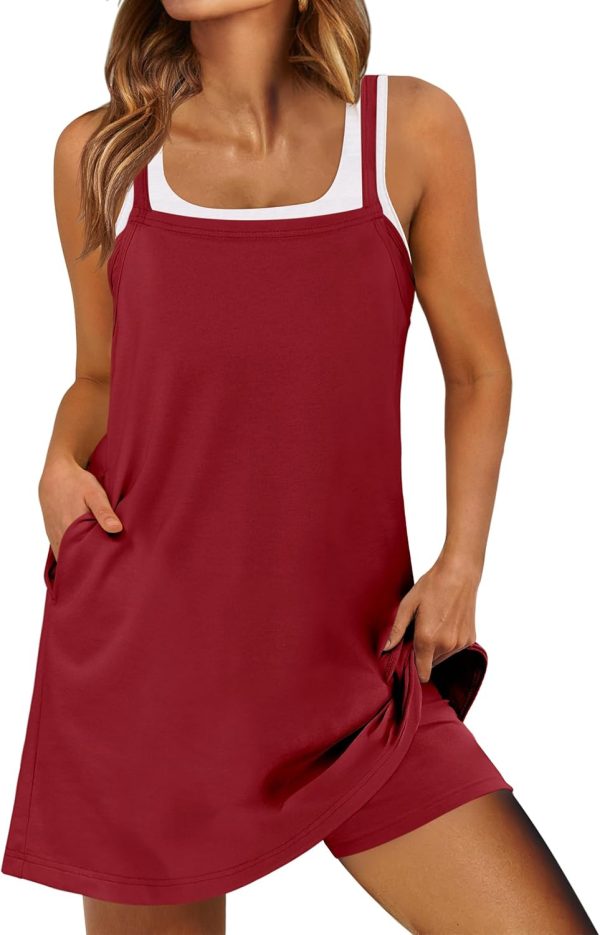 ANRABESS Womens Tennis Dress 2025 Trendy Summer Casual Loose Athletic Workout Exercise Golf Mini Romper Dress Built in Shorts - Image 36