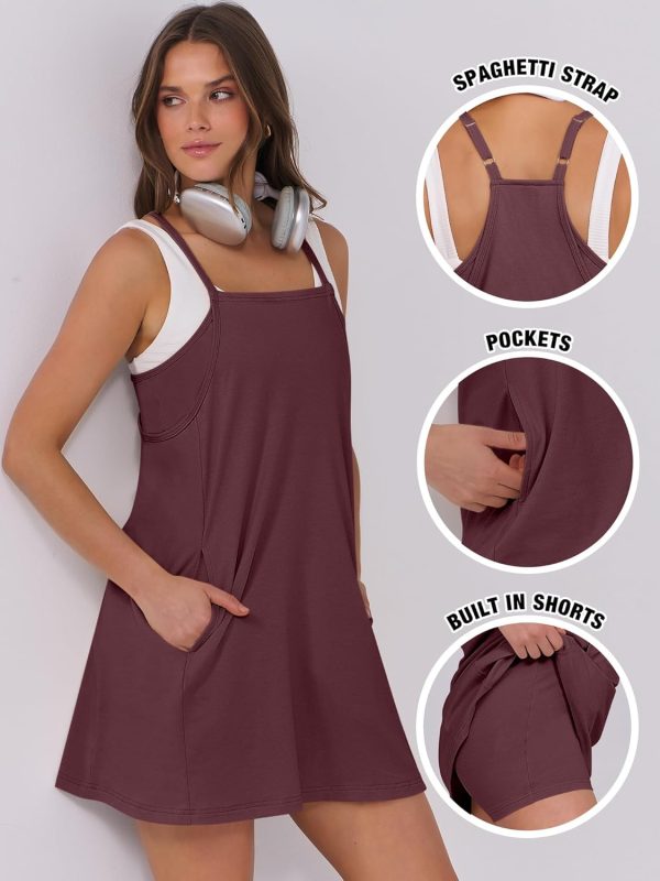 ANRABESS Womens Tennis Dress 2025 Trendy Summer Casual Loose Athletic Workout Exercise Golf Mini Romper Dress Built in Shorts - Image 48