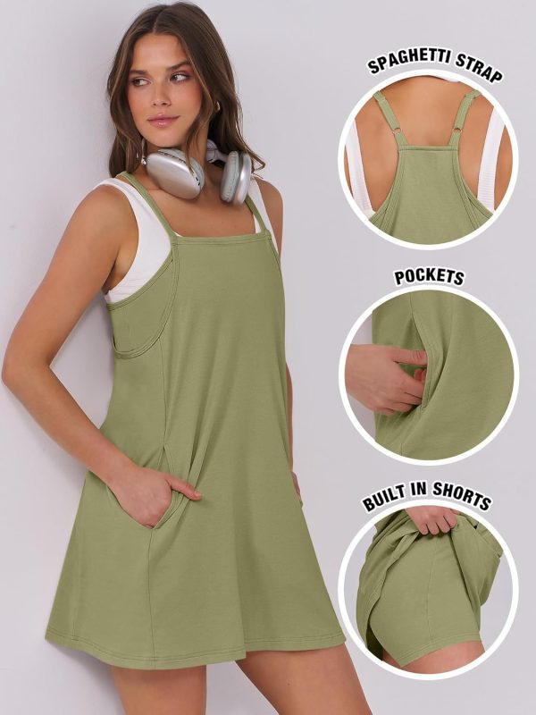 ANRABESS Womens Tennis Dress 2025 Trendy Summer Casual Loose Athletic Workout Exercise Golf Mini Romper Dress Built in Shorts - Image 55