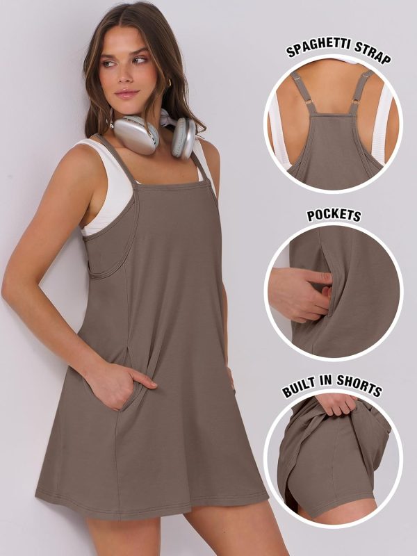 ANRABESS Womens Tennis Dress 2025 Trendy Summer Casual Loose Athletic Workout Exercise Golf Mini Romper Dress Built in Shorts - Image 69