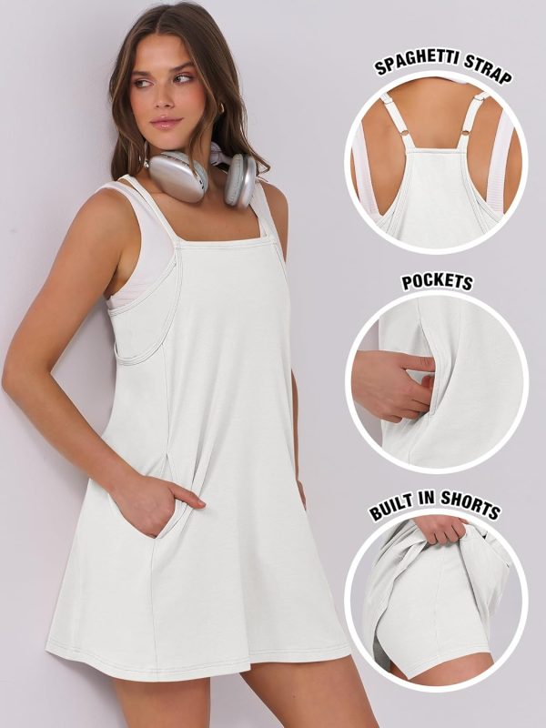 ANRABESS Womens Tennis Dress 2025 Trendy Summer Casual Loose Athletic Workout Exercise Golf Mini Romper Dress Built in Shorts - Image 104