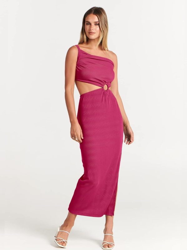ANRABESS Women Summer One Shoulder Sleeveless Maxi Dress Cutout Sexy Bodycon Semi Formal Dinner Date Vacation Dresses - Image 34