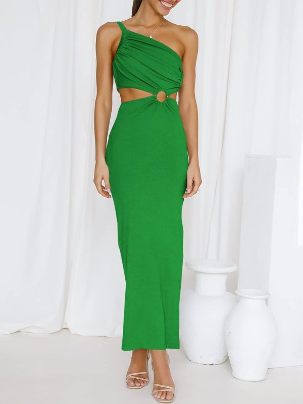 ANRABESS Women Summer One Shoulder Sleeveless Maxi Dress Cutout Sexy Bodycon Semi Formal Dinner Date Vacation Dresses - Image 48