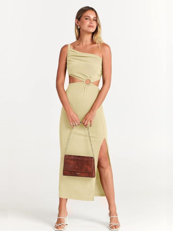ANRABESS Women Summer One Shoulder Sleeveless Maxi Dress Cutout Sexy Bodycon Semi Formal Dinner Date Vacation Dresses - Image 89
